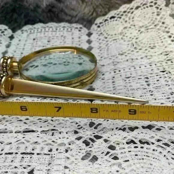 Vintage Cobalt Blue & White Porcelain Desk Set,  Magnifying Glass, Letter Opener - Picture 16 of 16